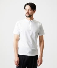 MNKHF75200 MICHEL KLEIN HOMME(ミッシェルクラン オム) モックネックハーフジップ半袖カットソー ホワイト