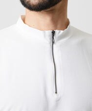 MNKHF75200 MICHEL KLEIN HOMME(ミッシェルクラン オム) モックネックハーフジップ半袖カットソー ホワイト