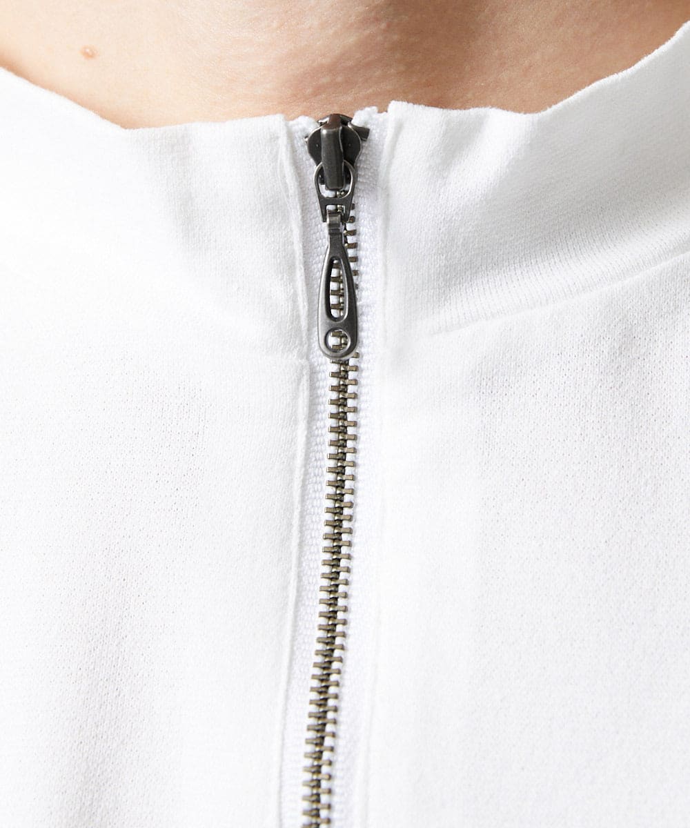 MNKHF75200 MICHEL KLEIN HOMME(ミッシェルクラン オム) モックネックハーフジップ半袖カットソー ホワイト