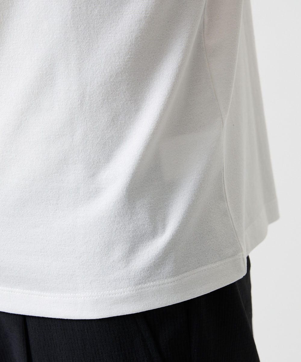 MNKHF75200 MICHEL KLEIN HOMME(ミッシェルクラン オム) モックネックハーフジップ半袖カットソー ホワイト