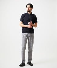 MNKHF75200 MICHEL KLEIN HOMME(ミッシェルクラン オム) モックネックハーフジップ半袖カットソー ブラック