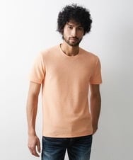 MNKHS14130 MICHEL KLEIN HOMME(ミッシェルクラン オム) 《日本製》幾何柄ジャガードカットソー オレンジ