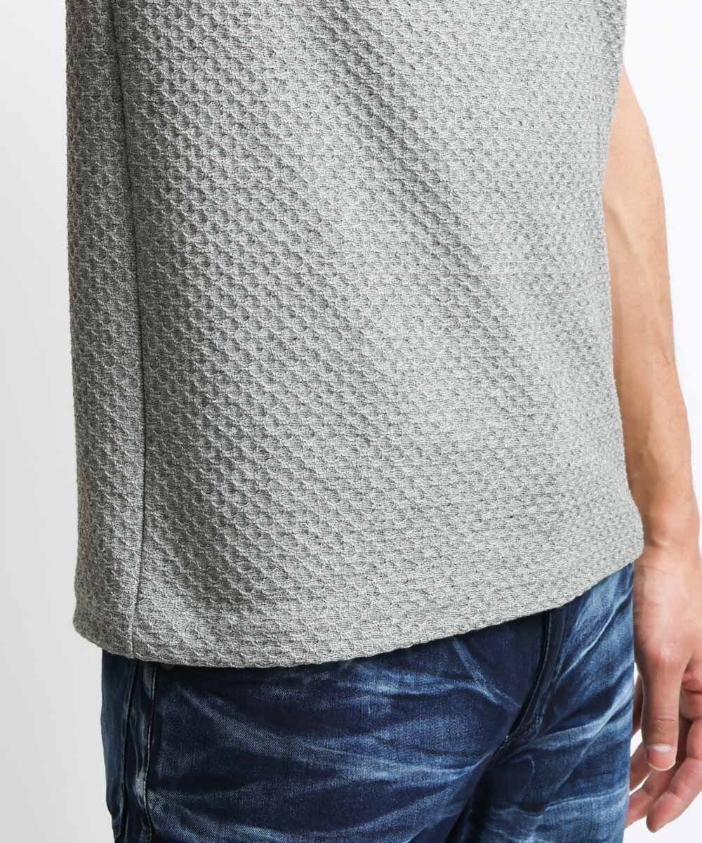 MNKHS14130 MICHEL KLEIN HOMME(ミッシェルクラン オム) 《日本製》幾何柄ジャガードカットソー グレー