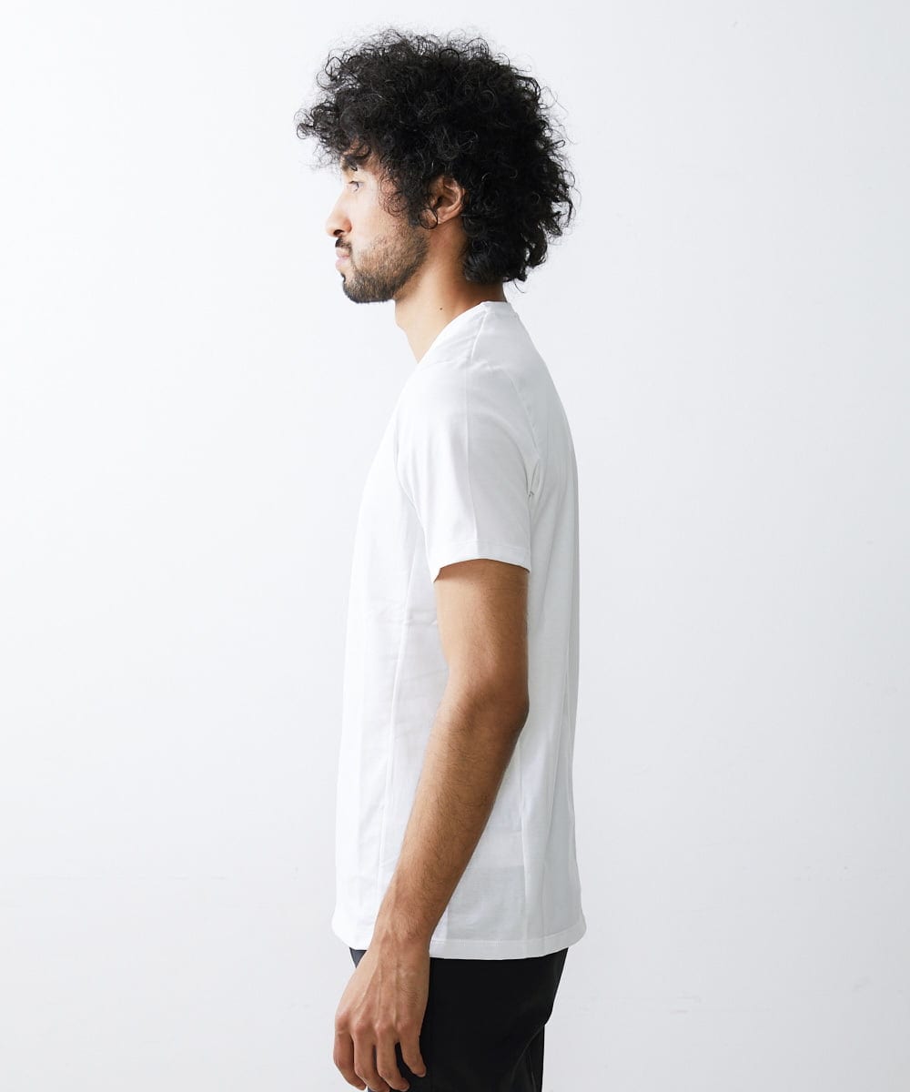 MNKHS18110 MICHEL KLEIN HOMME(ミッシェルクラン オム) 《日本製》BODY MAKE Vネックカットソー ホワイト