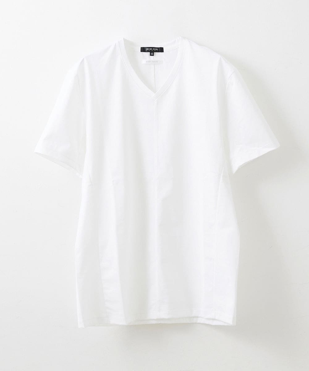 MNKHS18110 MICHEL KLEIN HOMME(ミッシェルクラン オム) 《日本製》BODY MAKE Vネックカットソー ホワイト