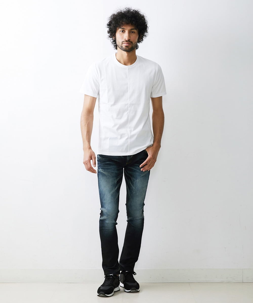 MNKHS19110 MICHEL KLEIN HOMME(ミッシェルクラン オム) 《日本製》BODY MAKE クルーネックカットソー ホワイト