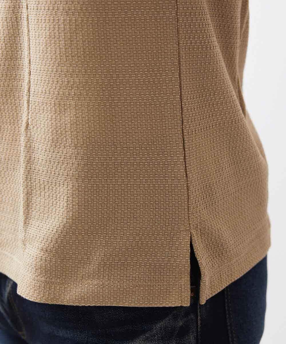 MNKHS21150 MICHEL KLEIN HOMME(ミッシェルクラン オム) 格子柄リンクス半袖ポロシャツ ベージュ