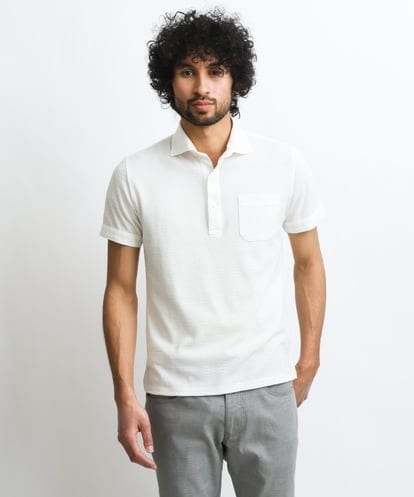 MNKHS21150 MICHEL KLEIN HOMME 格子柄リンクス半袖ポロシャツ
