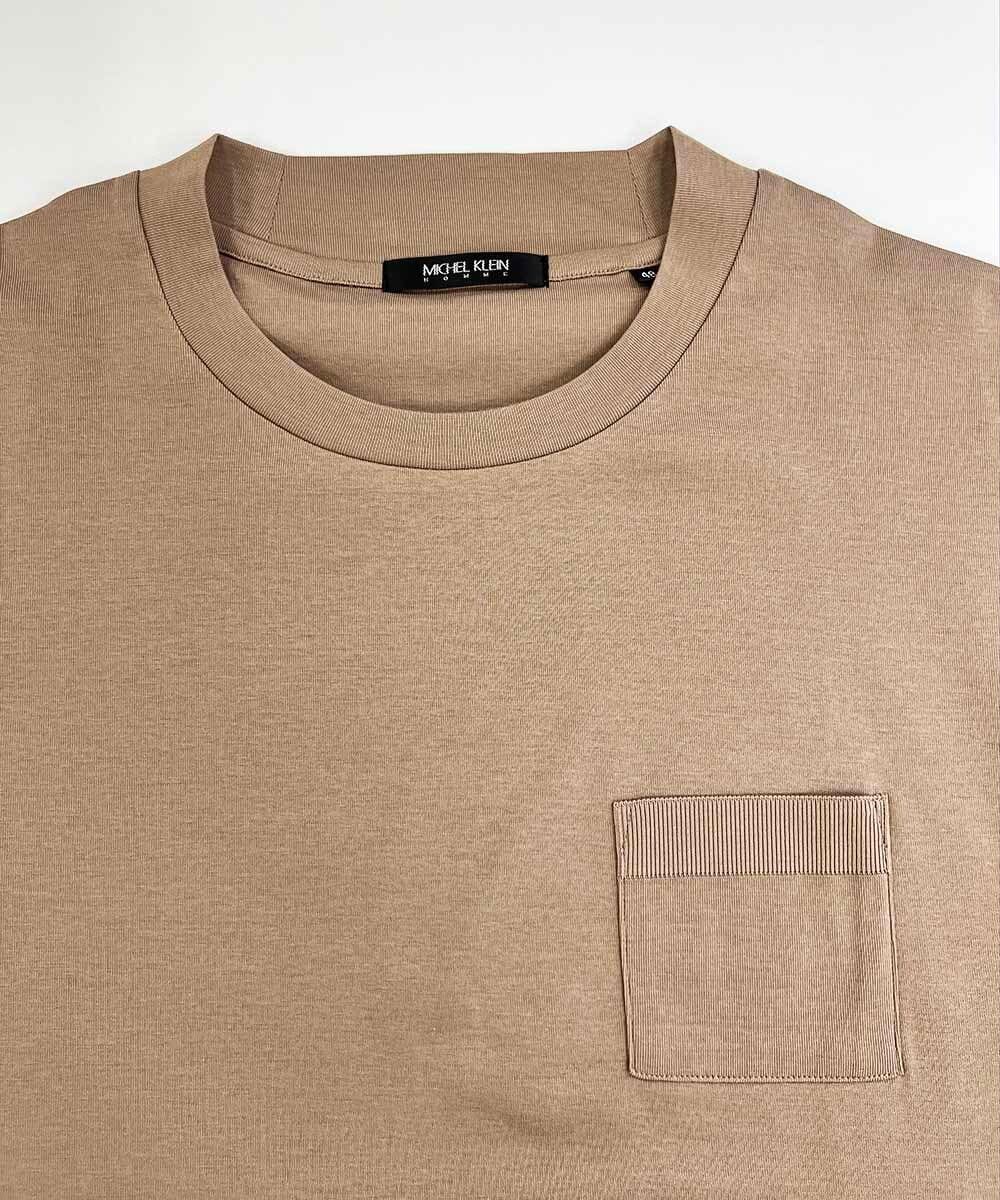 MNKHV61150 MICHEL KLEIN HOMME(ミッシェルクラン オム) クルーネックリブカットソー ベージュ