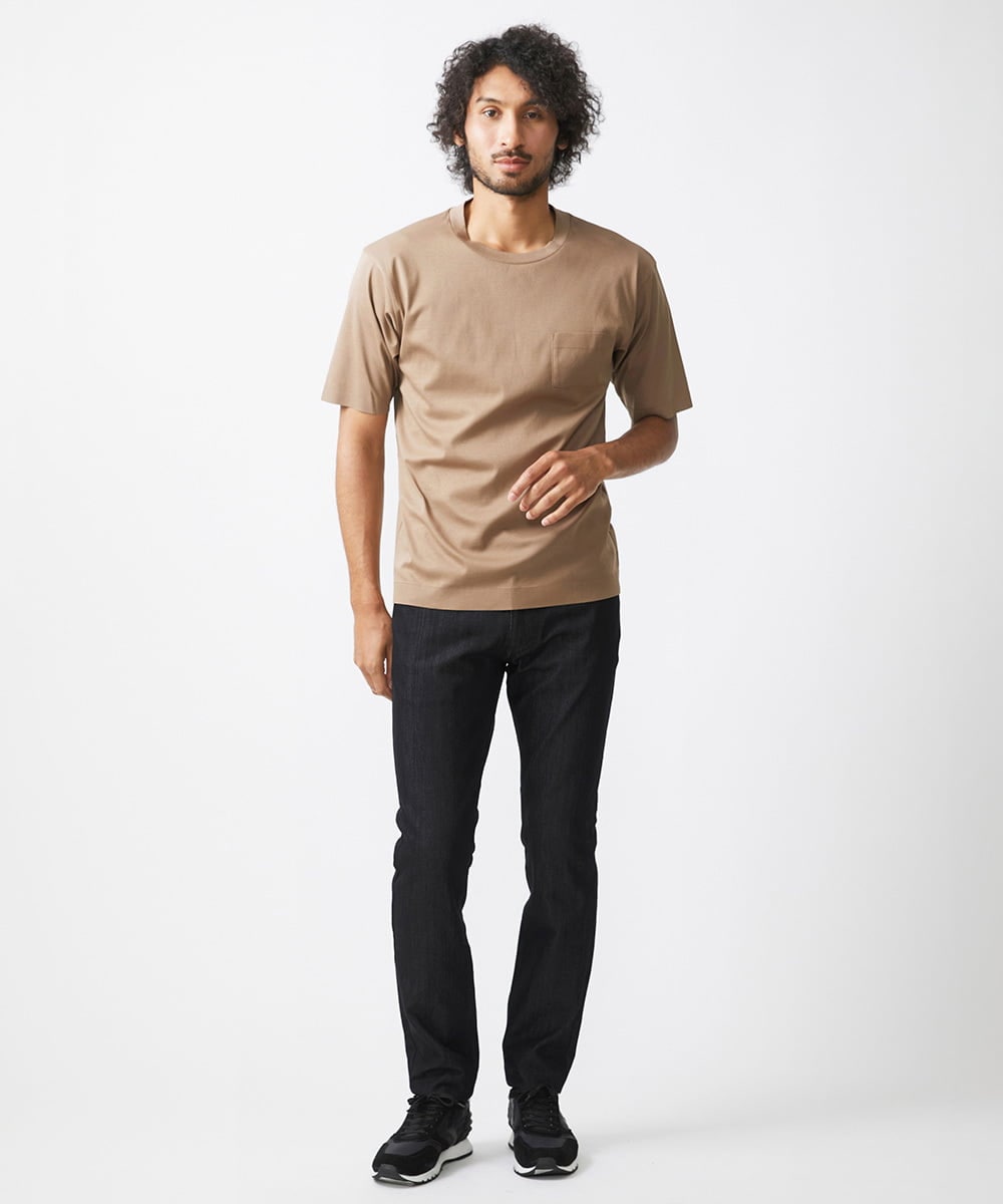 MNKHV61150 MICHEL KLEIN HOMME(ミッシェルクラン オム) クルーネックリブカットソー ベージュ