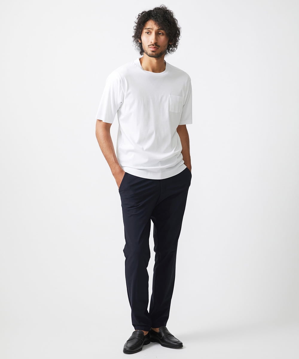 MNKHV61150 MICHEL KLEIN HOMME(ミッシェルクラン オム) クルーネックリブカットソー ホワイト