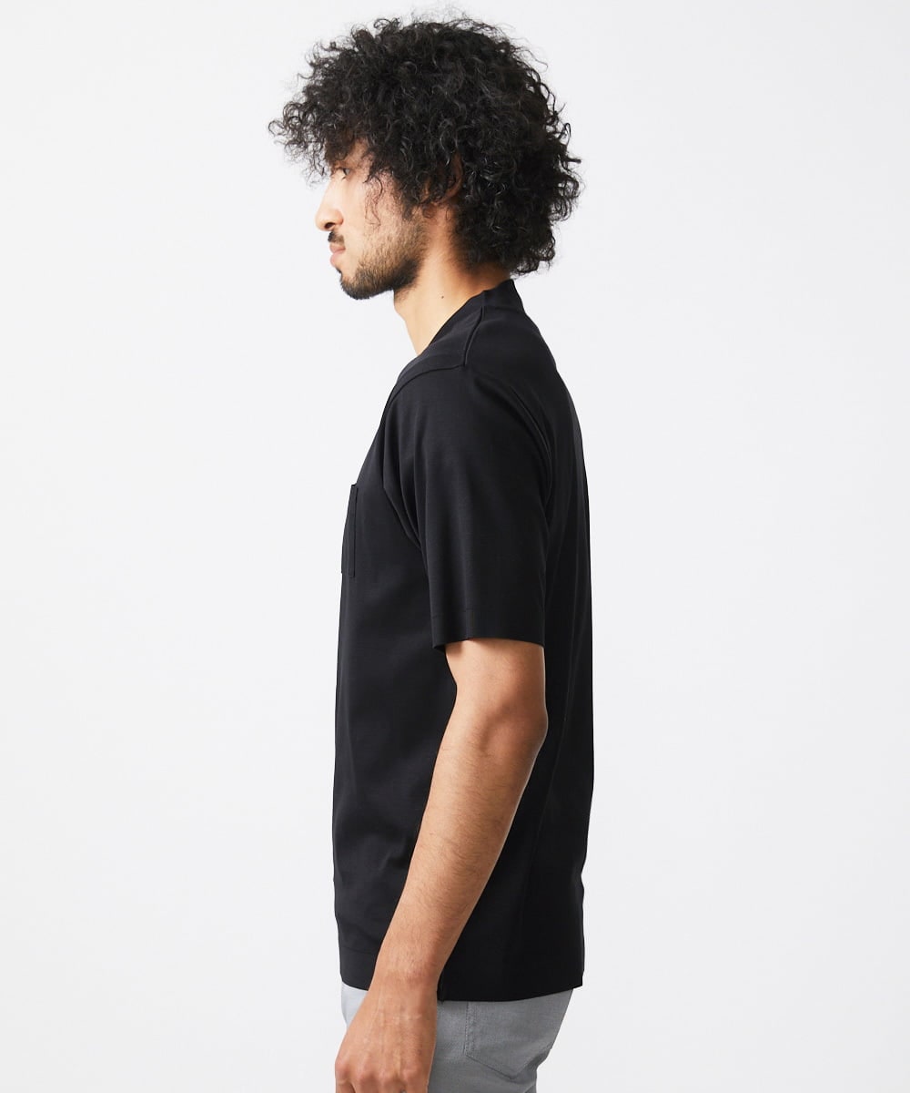 MNKHV61150 MICHEL KLEIN HOMME(ミッシェルクラン オム) クルーネックリブカットソー ブラック