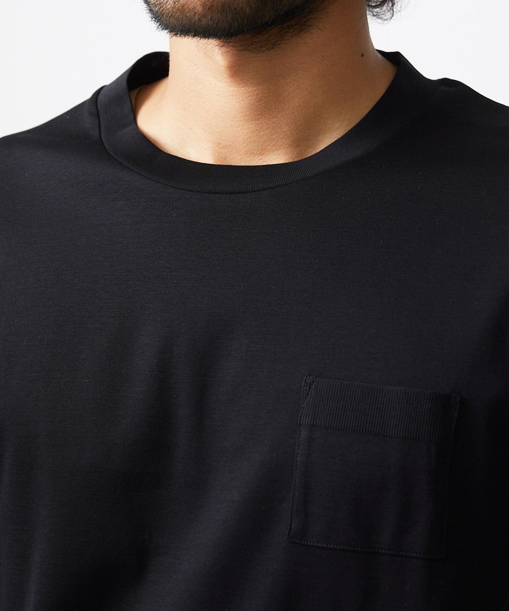 MNKHV61150 MICHEL KLEIN HOMME(ミッシェルクラン オム) クルーネックリブカットソー ブラック