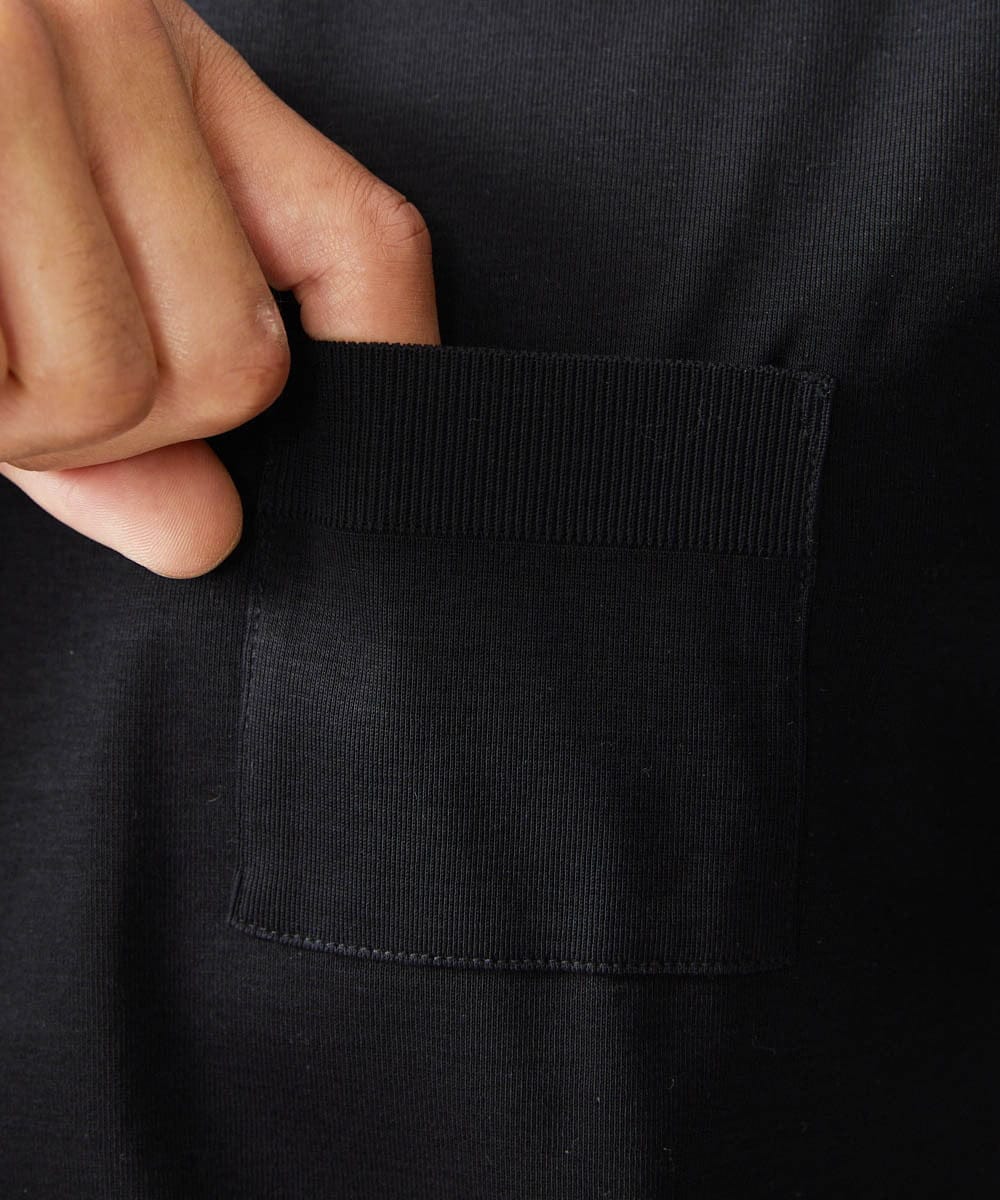 MNKHV61150 MICHEL KLEIN HOMME(ミッシェルクラン オム) クルーネックリブカットソー ブラック