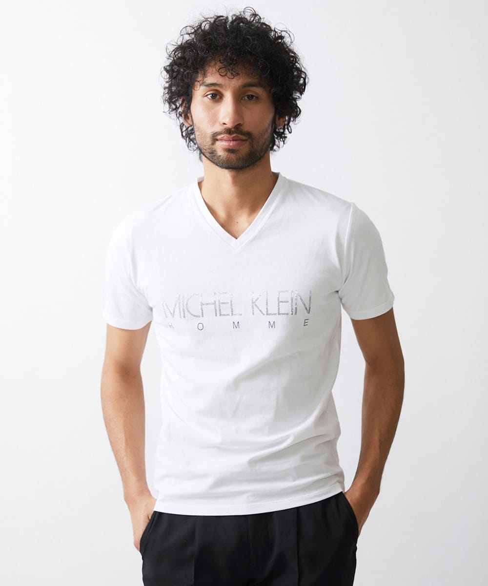 MNKHV64190 MICHEL KLEIN HOMME(ミッシェルクラン オム) ブランドロゴTシャツ 24SS ホワイト(90)