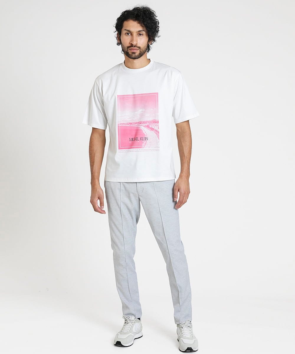 MNKHX63150 MICHEL KLEIN HOMME(ミッシェルクラン オム) プリント半袖カットソー ピンク