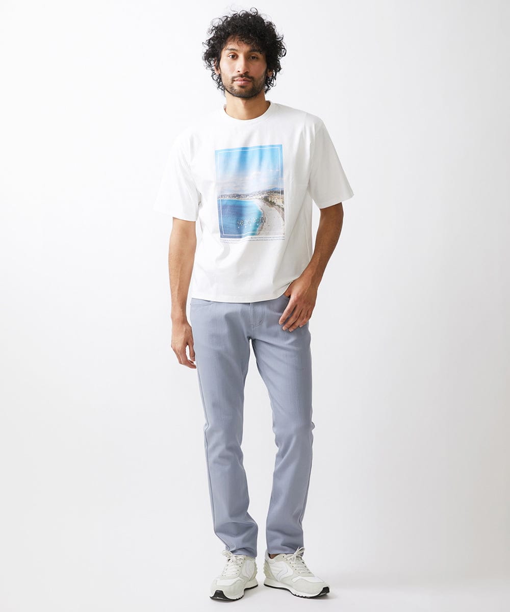 MNKHX63150 MICHEL KLEIN HOMME(ミッシェルクラン オム) プリント半袖カットソー ホワイト