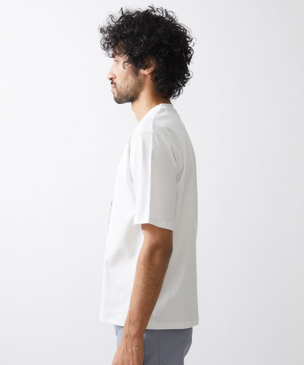MNKHX63150 MICHEL KLEIN HOMME(ミッシェルクラン オム) プリント半袖カットソー ホワイト