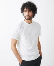 MNKHX64110 MICHEL KLEIN HOMME(ミッシェルクラン オム) ブロックジャガード半袖カットソー ホワイト