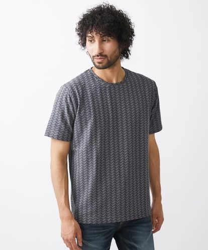MNKHX64110 MICHEL KLEIN HOMME ブロックジャガード半袖カットソー