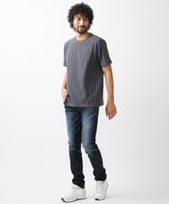 MNKHX64110 MICHEL KLEIN HOMME(ミッシェルクラン オム) ブロックジャガード半袖カットソー グレー
