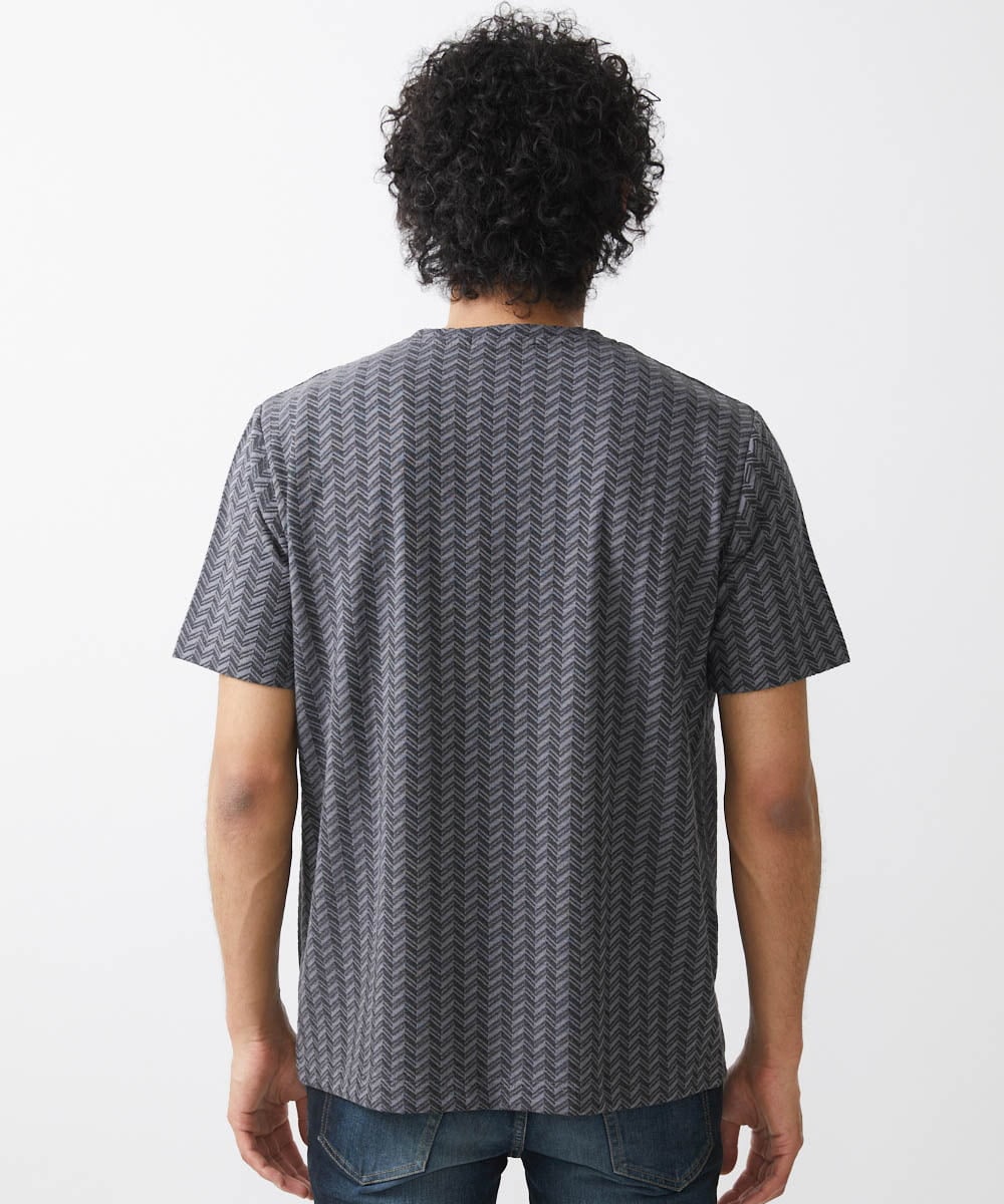 MNKHX64110 MICHEL KLEIN HOMME(ミッシェルクラン オム) ブロックジャガード半袖カットソー グレー