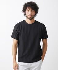 MNKHX64110 MICHEL KLEIN HOMME(ミッシェルクラン オム) ブロックジャガード半袖カットソー ブラック