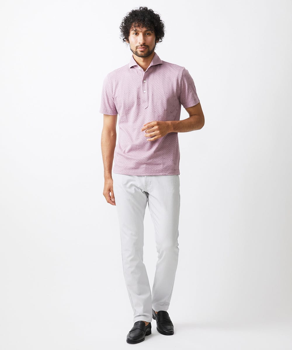 MNKHX69160 MICHEL KLEIN HOMME(ミッシェルクラン オム) リンクス半袖ポロシャツ ピンク