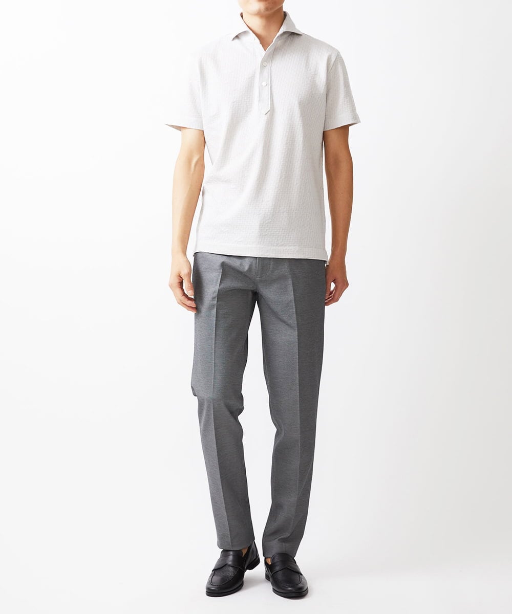 MNKHX69160 MICHEL KLEIN HOMME(ミッシェルクラン オム) リンクス半袖ポロシャツ ライトグレー