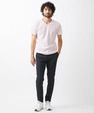 MNKHX71150 MICHEL KLEIN HOMME(ミッシェルクラン オム) 《日本製》立体柄半袖カットソー ピンク