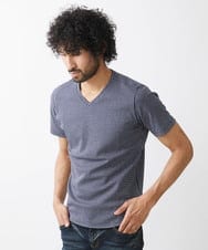 MNKHX71150 MICHEL KLEIN HOMME(ミッシェルクラン オム) 《日本製》立体柄半袖カットソー ネイビー