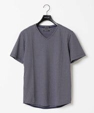 MNKHX71150 MICHEL KLEIN HOMME(ミッシェルクラン オム) 《日本製》立体柄半袖カットソー ネイビー
