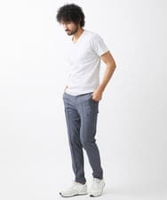MNKHX71150 MICHEL KLEIN HOMME(ミッシェルクラン オム) 《日本製》立体柄半袖カットソー ライトグレー