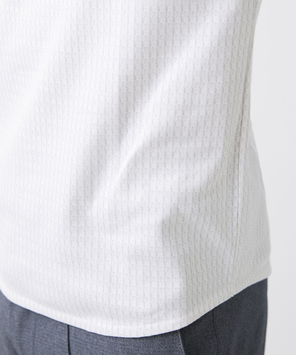 MNKHX71150 MICHEL KLEIN HOMME(ミッシェルクラン オム) 《日本製》立体柄半袖カットソー ライトグレー
