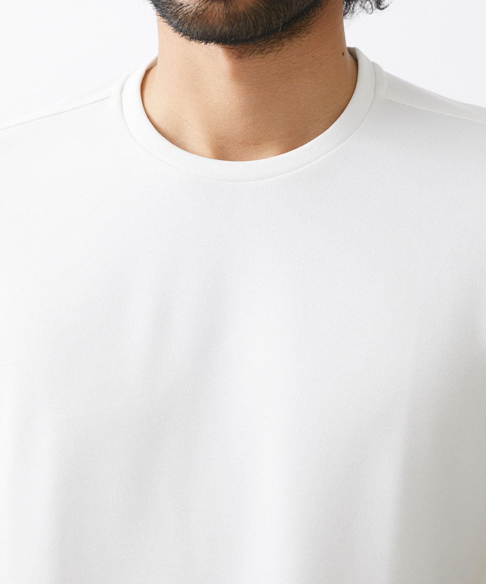 MNKHX72110 MICHEL KLEIN HOMME(ミッシェルクラン オム) 【2024年モデル】ダブルフェイスクルーネック半袖カットソー ホワイト