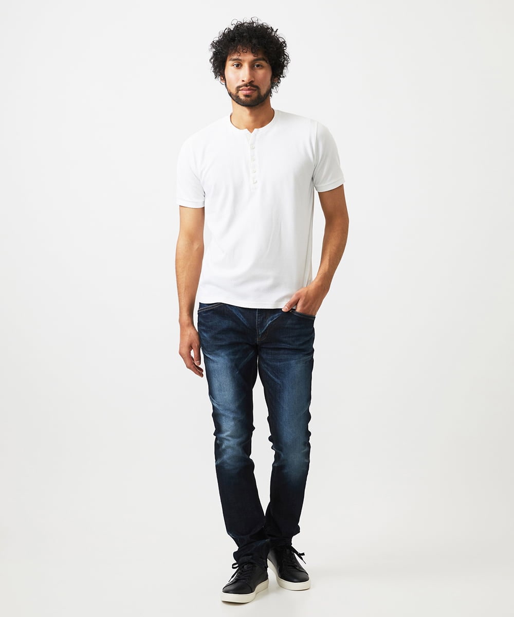 MNKIC62170 MICHEL KLEIN HOMME(ミッシェルクラン オム) ヘンリーネック半袖カットソー ホワイト