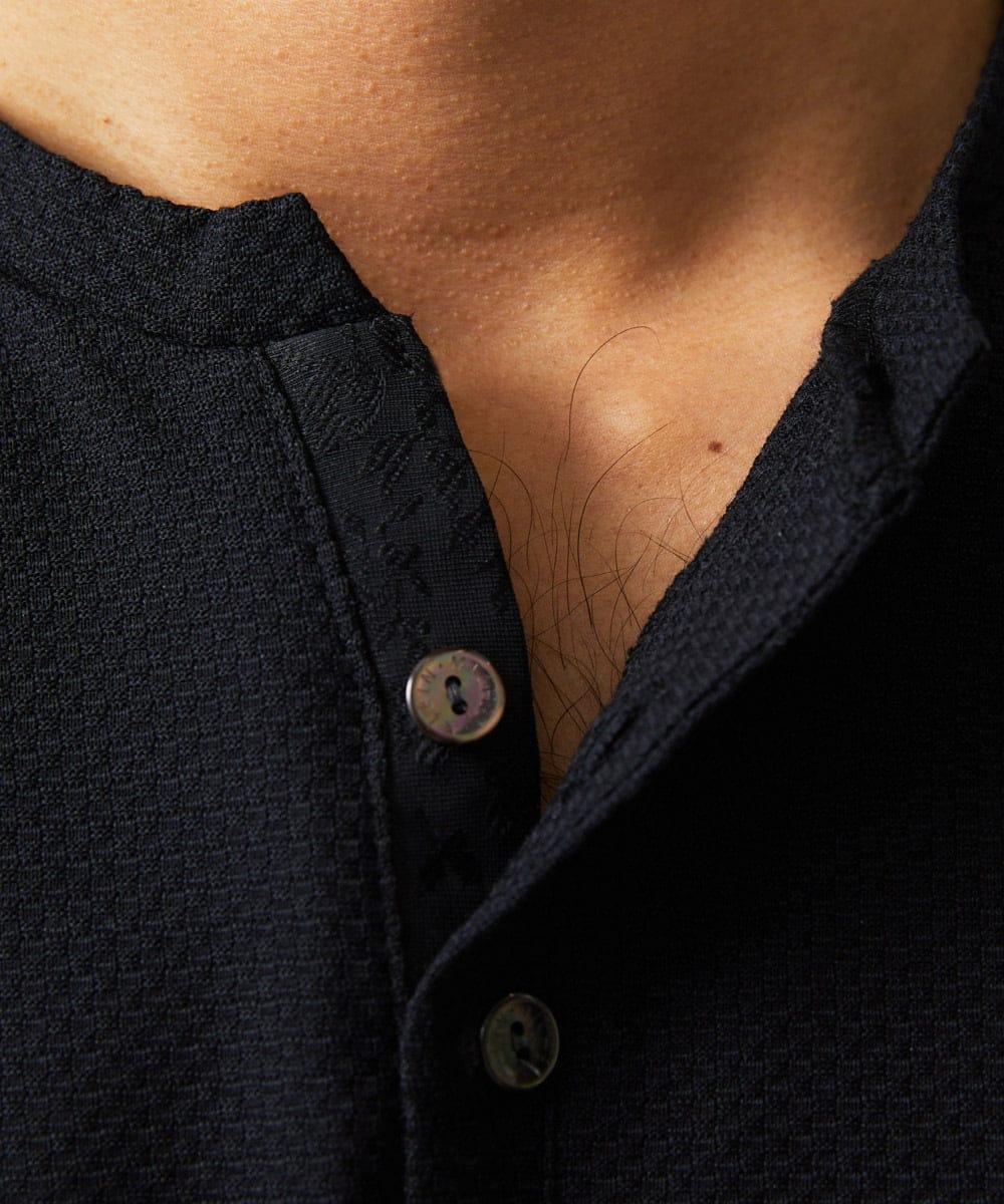 MNKIC62170 MICHEL KLEIN HOMME(ミッシェルクラン オム) ヘンリーネック半袖カットソー ブラック