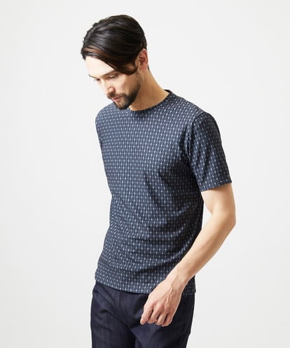 MNKID52180 MICHEL KLEIN HOMME 《日本製》オリジナル総柄半袖カットソー