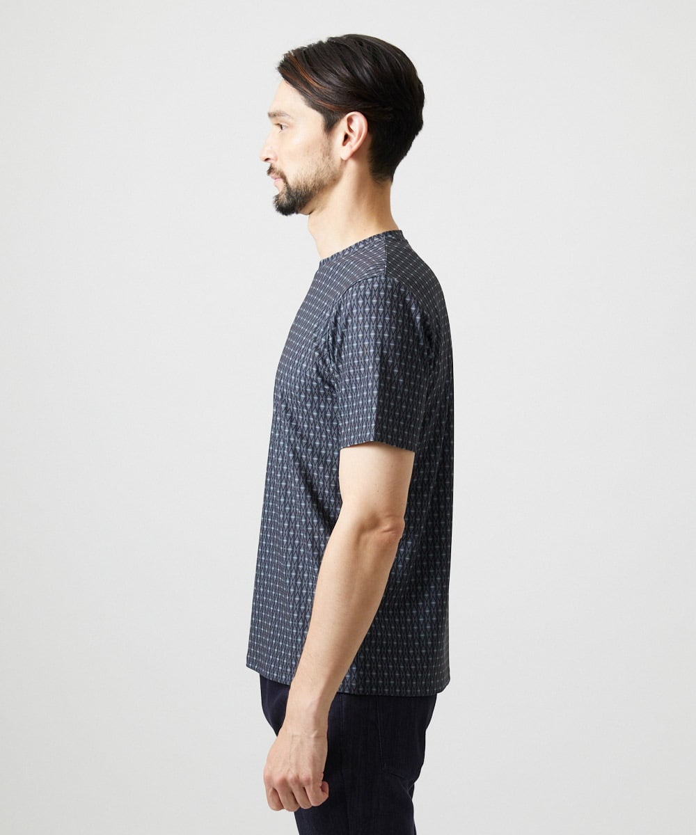 MNKID52180 MICHEL KLEIN HOMME(ミッシェルクラン オム) 《日本製》オリジナル総柄半袖カットソー ダークグレー