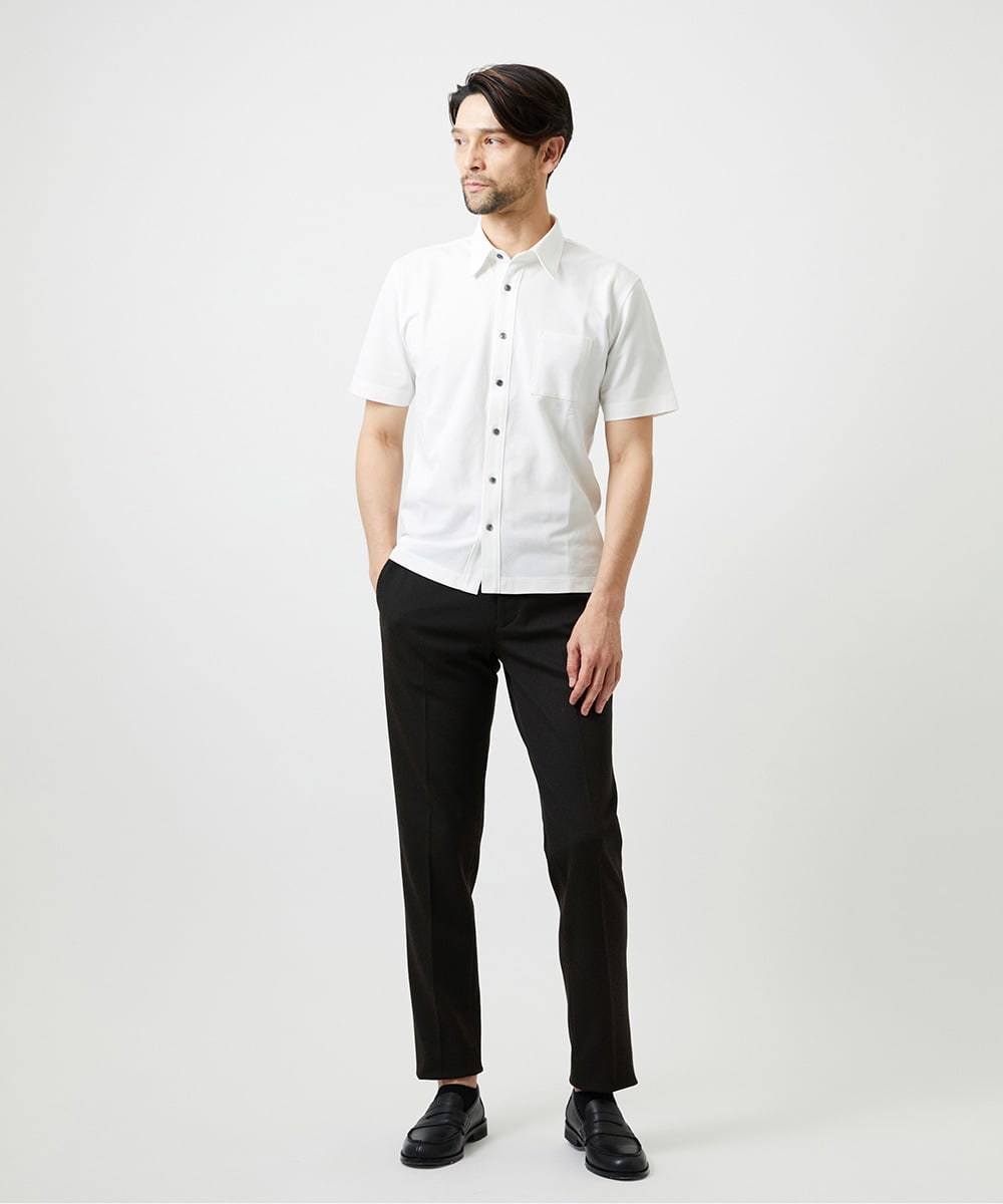 MNKIF01200 MICHEL KLEIN HOMME(ミッシェルクラン オム) クールマックス前空きポロシャツ ホワイト