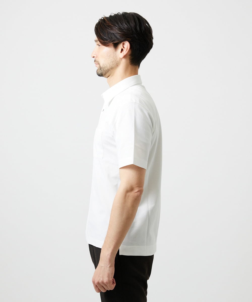 MNKIF01200 MICHEL KLEIN HOMME(ミッシェルクラン オム) クールマックス前空きポロシャツ ホワイト