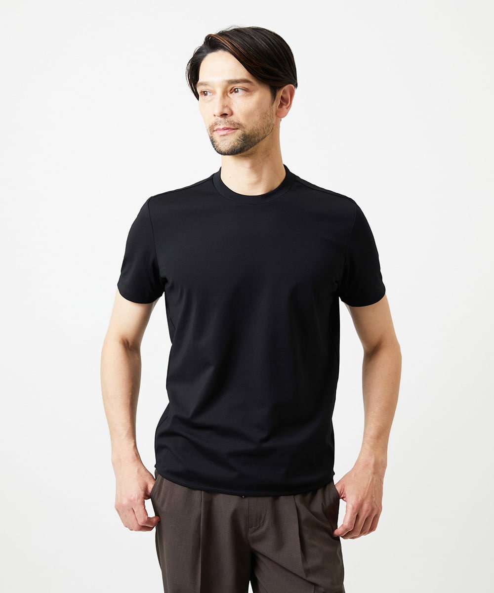 MNKIF50150 MICHEL KLEIN HOMME(ミッシェルクラン オム) ドライクルーネック半袖カットソー ブラック