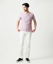 MNKIF53150 MICHEL KLEIN HOMME(ミッシェルクラン オム) 《日本製》スモーク柄キーネック半袖カットソー ピンク