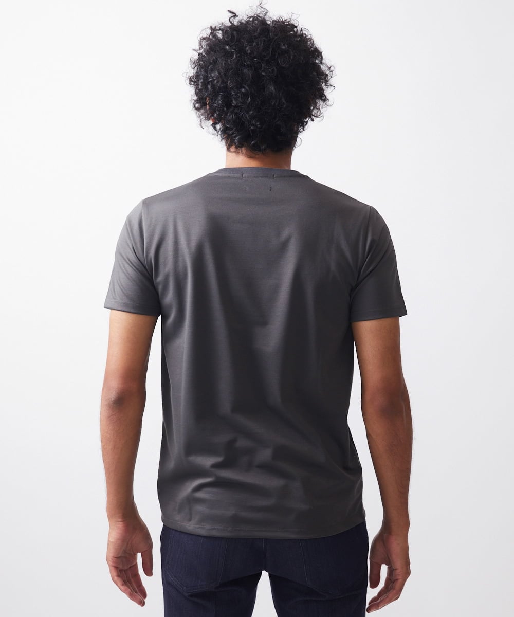 MNKIX58150 MICHEL KLEIN HOMME(ミッシェルクラン オム) 《日本製》ポケット付きクルーネック半袖カットソー ブラウン