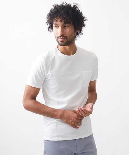 MNKIX58150 MICHEL KLEIN HOMME 《日本製》ポケット付きクルーネック半袖カットソー