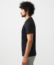 MNKJA51230 MICHEL KLEIN HOMME(ミッシェルクラン オム) マテリアルブロックVネックカットソー ブラック