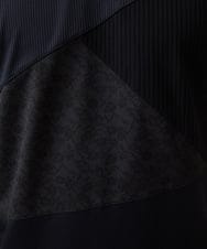 MNKJA51230 MICHEL KLEIN HOMME(ミッシェルクラン オム) マテリアルブロックVネックカットソー ブラック