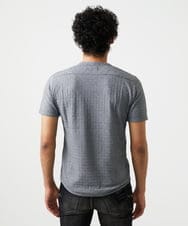 MNKJC50150 MICHEL KLEIN HOMME(ミッシェルクラン オム) 《日本製》レンガ柄Vネック半袖カットソー ダークグレー