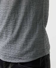 MNKJC50150 MICHEL KLEIN HOMME(ミッシェルクラン オム) 《日本製》レンガ柄Vネック半袖カットソー ダークグレー