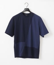 MNKJC63150 MICHEL KLEIN HOMME(ミッシェルクラン オム) 切り替えクルーネック半袖カットソー ネイビー